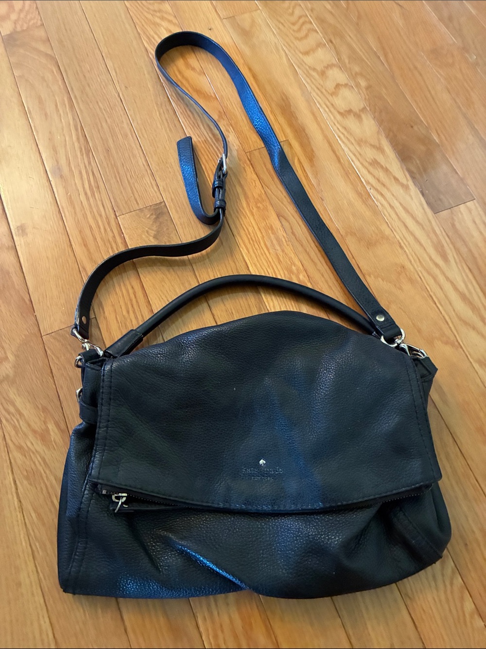 kate spade Black Pebbled Leather Shoulder Bag